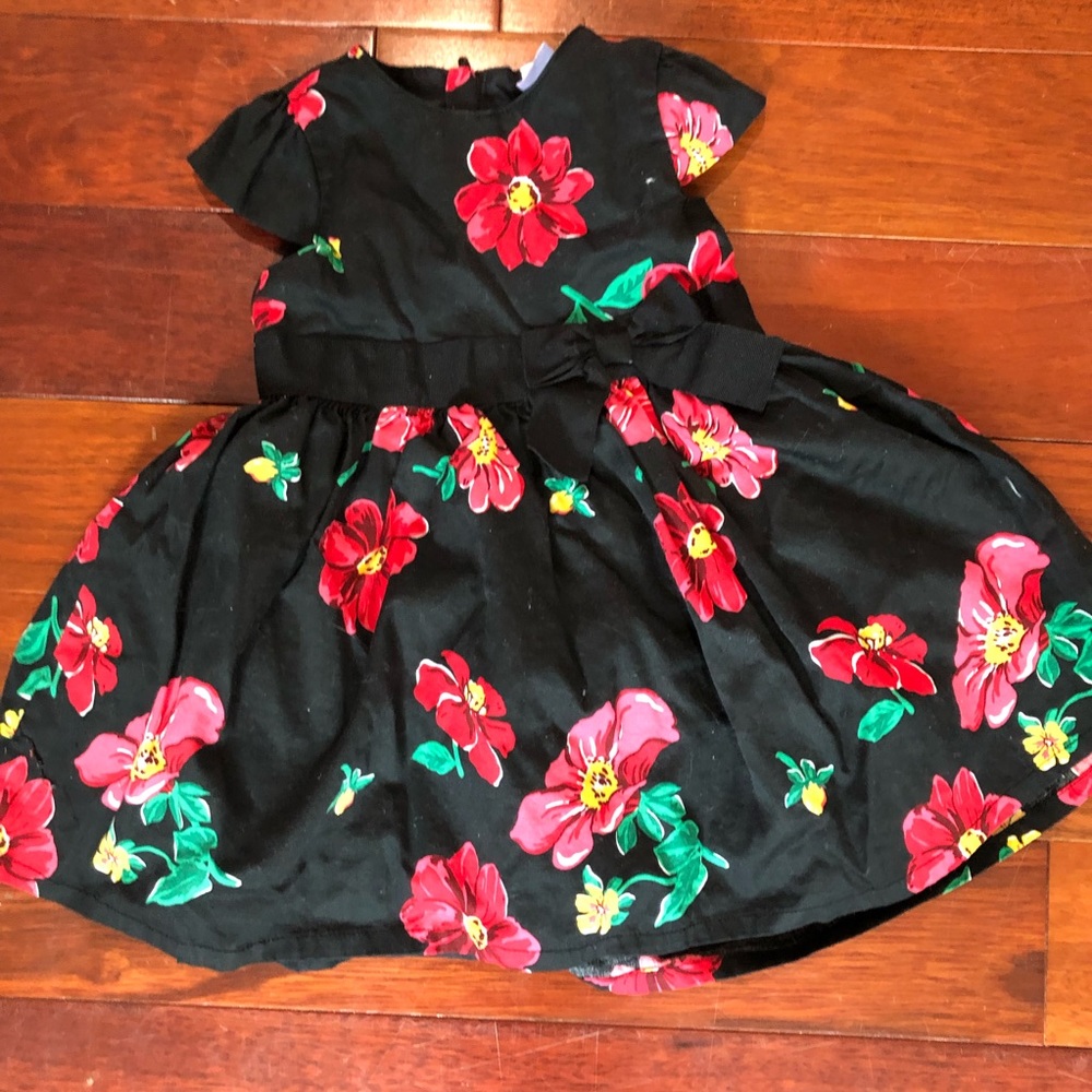 Baby girl black flowers dress